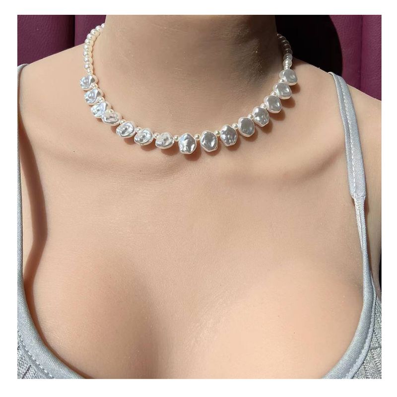 Moda Irregular En Forma De Perla De Una Sola Capa Collar De Perlas Ornamento Femenino