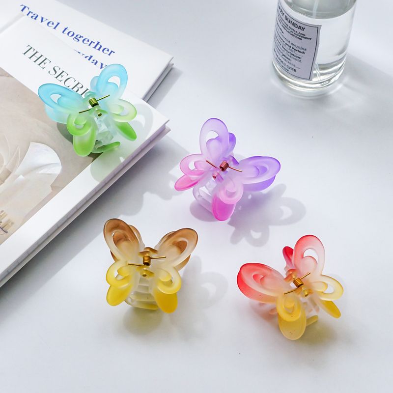 Double Layer Butterfly Grip Gradient Color Hair Clip