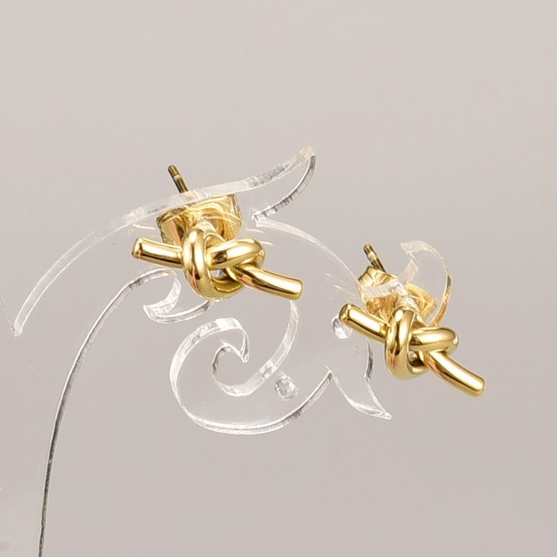 Fashion Simple Geometric Titanium Steel 18k Gold Plating Stud Earrings