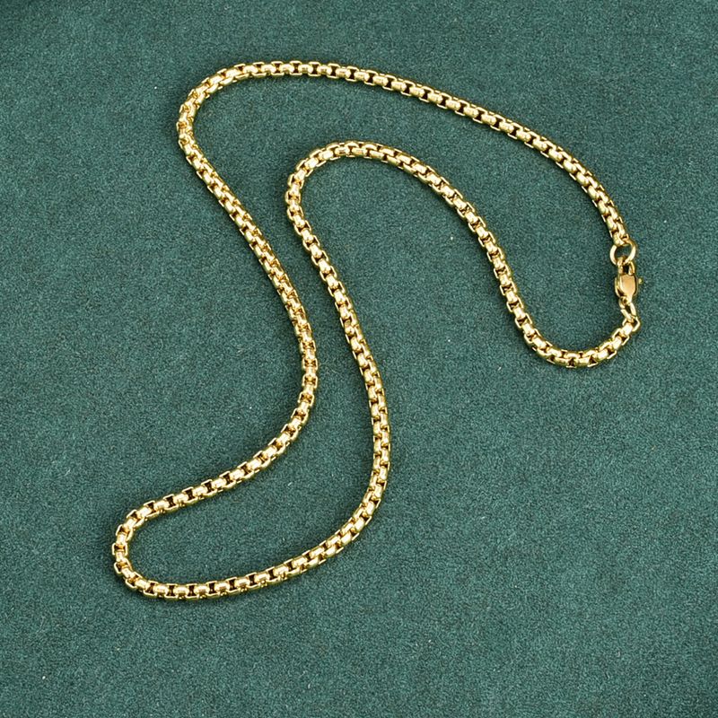 Collar De Cadena De Clavícula 18k Chapado En Acero De Titanio Para Mujer De Oro Simple De Moda