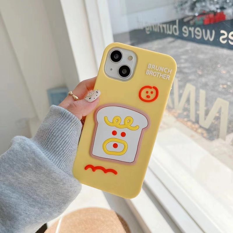 Fashion Cute Cartoon Toast Bread Print Iphone13 Phone Case
