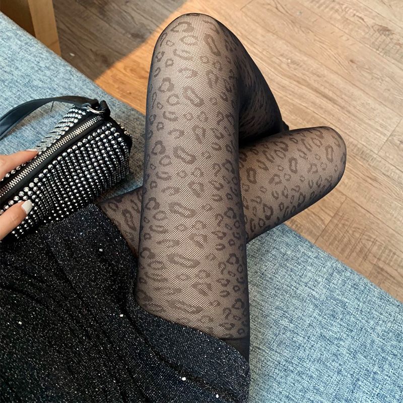 Women's Fashion Leopard Print Stockings Ultra-thin Jacquard Pantyhose