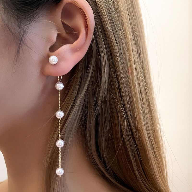 Mode Géométrique Perlé Métal Des Boucles D'oreilles