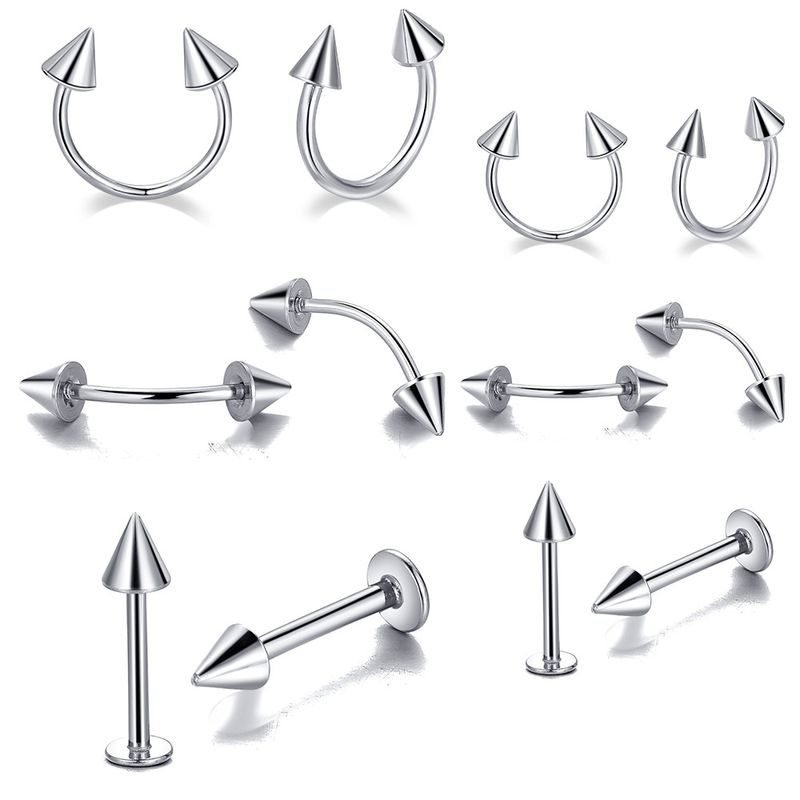 Stainless Steel Nose Stud Curved C-shape Nose Ring 12 Mixed Set