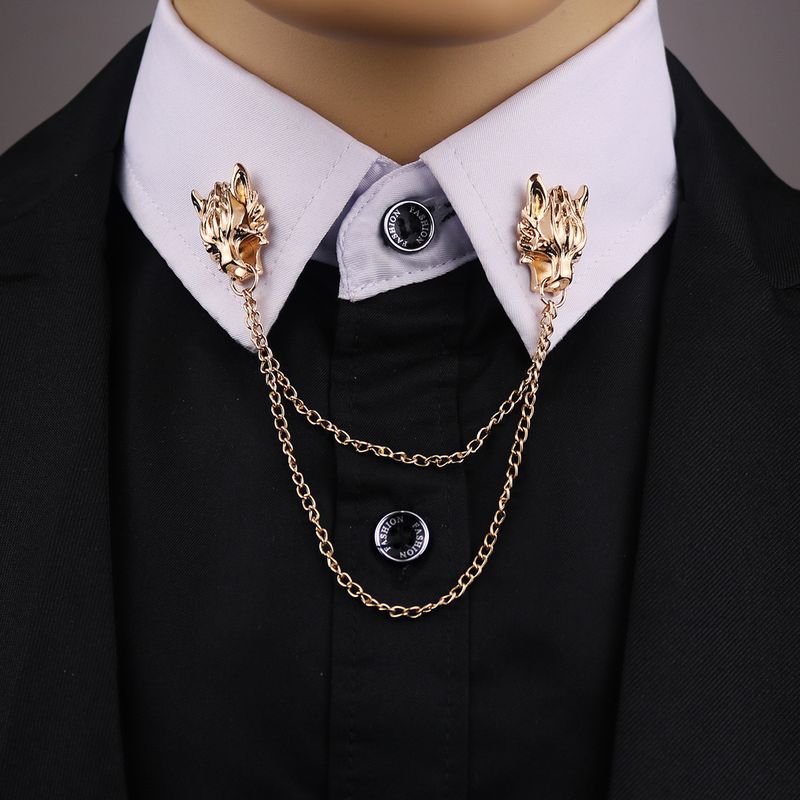 Fashion Cool Style Wolf Alloy Zinc Plating Men'S Brooches
