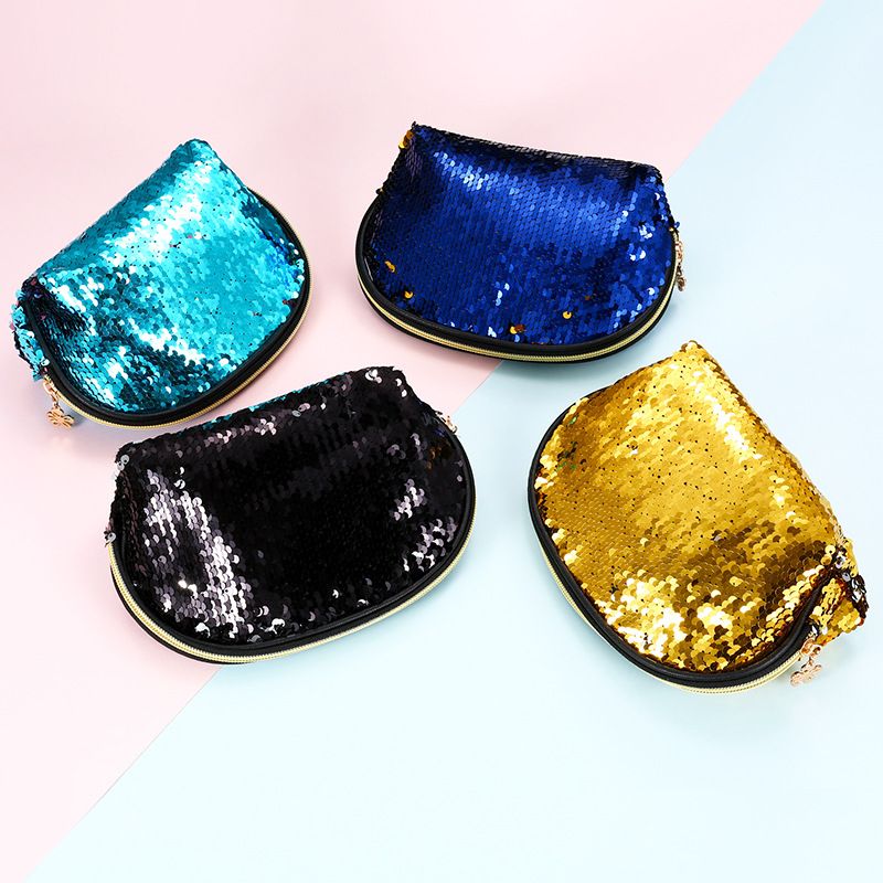 Fashion New Women Clutch Makeup Mermaid Sequins Dinner Bag