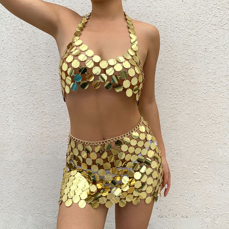 Fashion Ornament Beach Lace-up Bikini Sequined Clothing Women