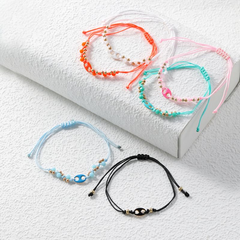 Mode Kreative Tropft Öl Woven Perlen Multi-farbe Armband