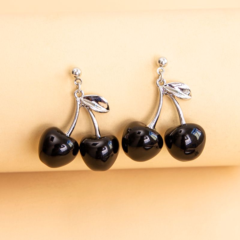 Pendientes Cereza Negra