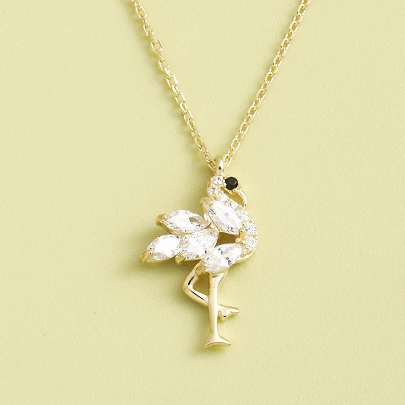 Light Luxury Niche Simple Classic Flamingo S925 Silver Necklace