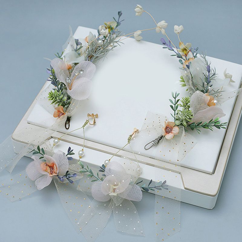 Handmade Wreath Bridal Headgear Flower Silk Yarn Hair Accessories