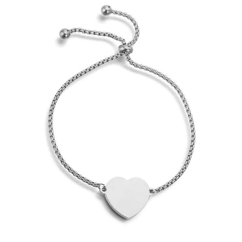 Stainless Steel Heart-shaped Bracelet Adjustable Hand Jewelry