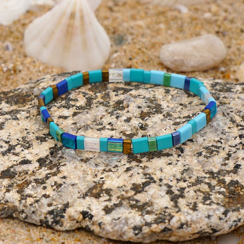 New Blue Glass Beads Hand-beaded Bohemian Bracelet Women