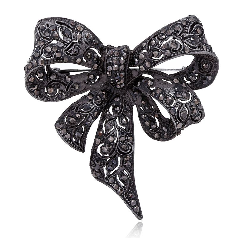 Fashion Jewelry Rhinestone Bow Alloy Brooch