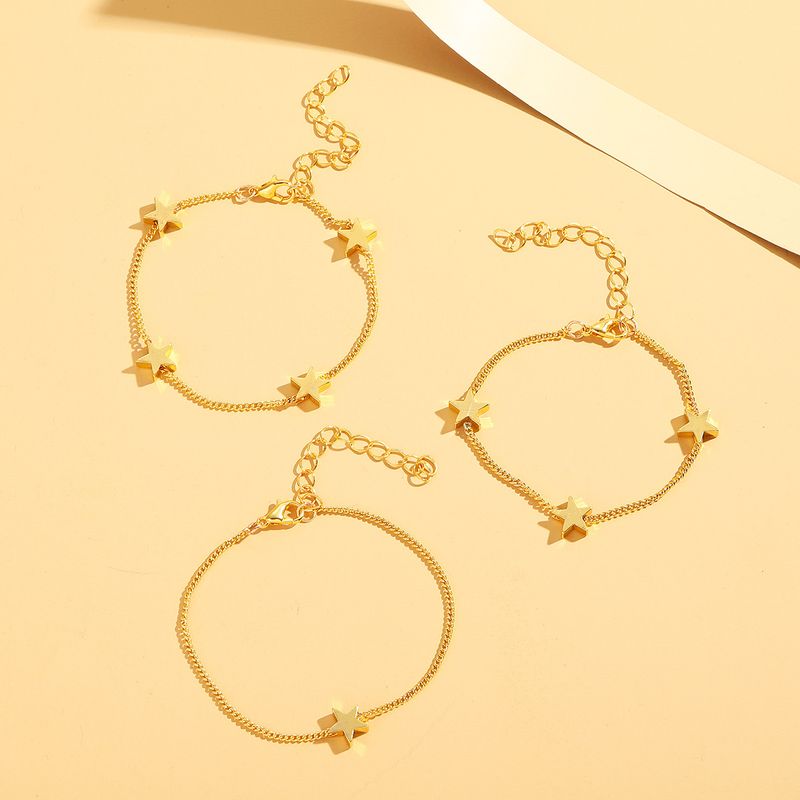 Bracelet En Cuivre Étoile Simple Étoile À Cinq Branches À La Mode