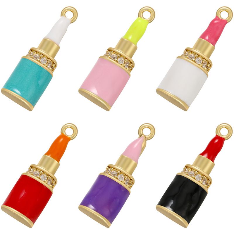 Color Drip Lipstick Shape Pendant Diy Jewelry Accessories