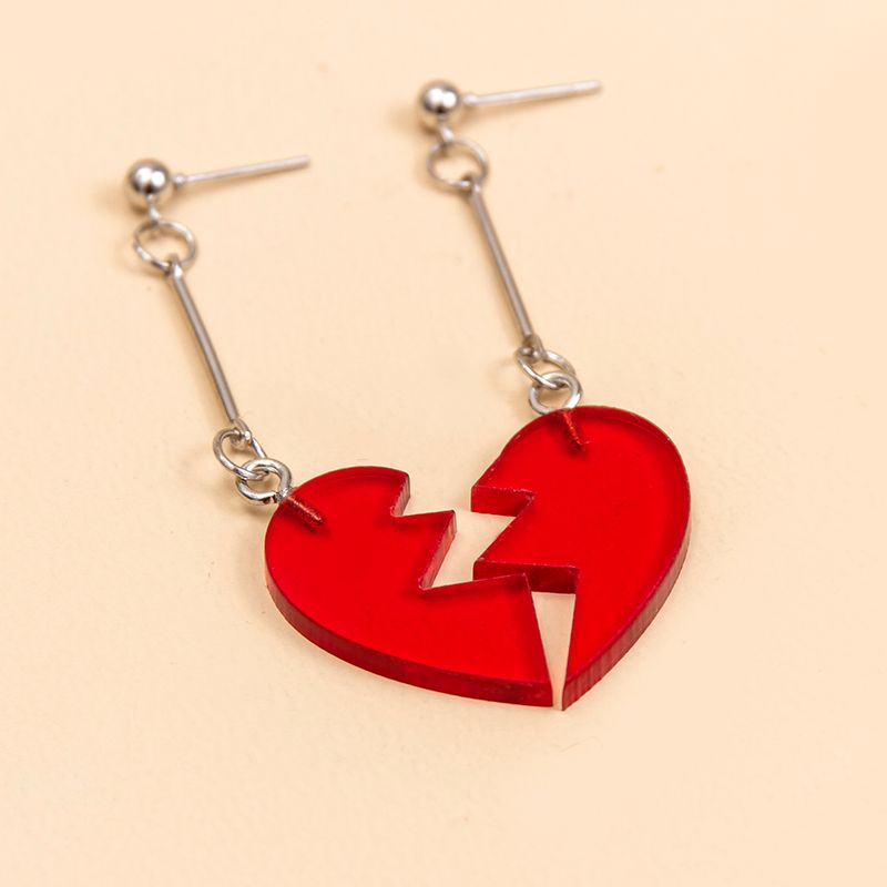 Simple Style Heart Arylic Drop Earrings