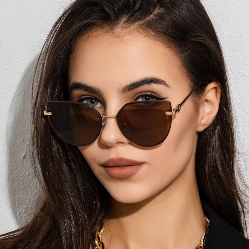 New Ladies Large Frame Cat Eye Gradient Sunglasses