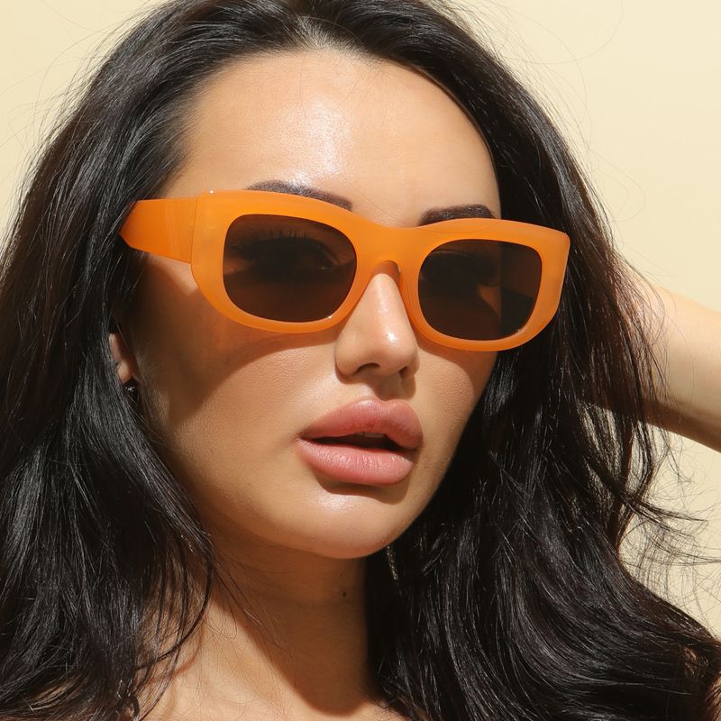 Nuevas Gafas De Sol De Mujer Retro Rectangulares De Patas Anchas Multicolor