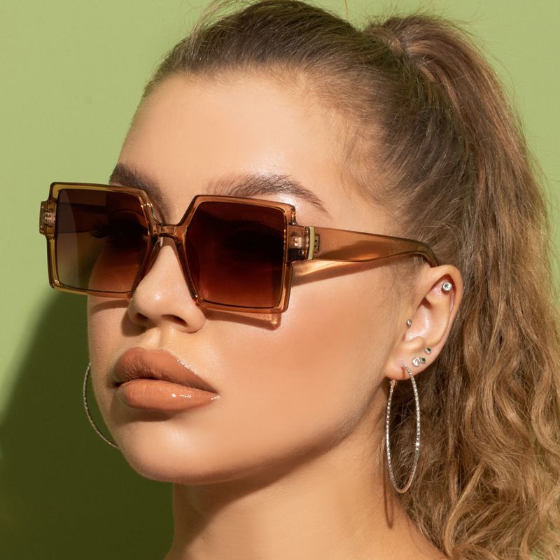 New Retro Large Frame Square Sunglasses Female