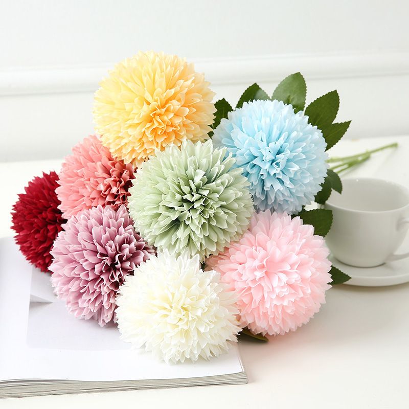 Simulation Single Big Ball Dahlia Chrysanthemum Decoration Flowers