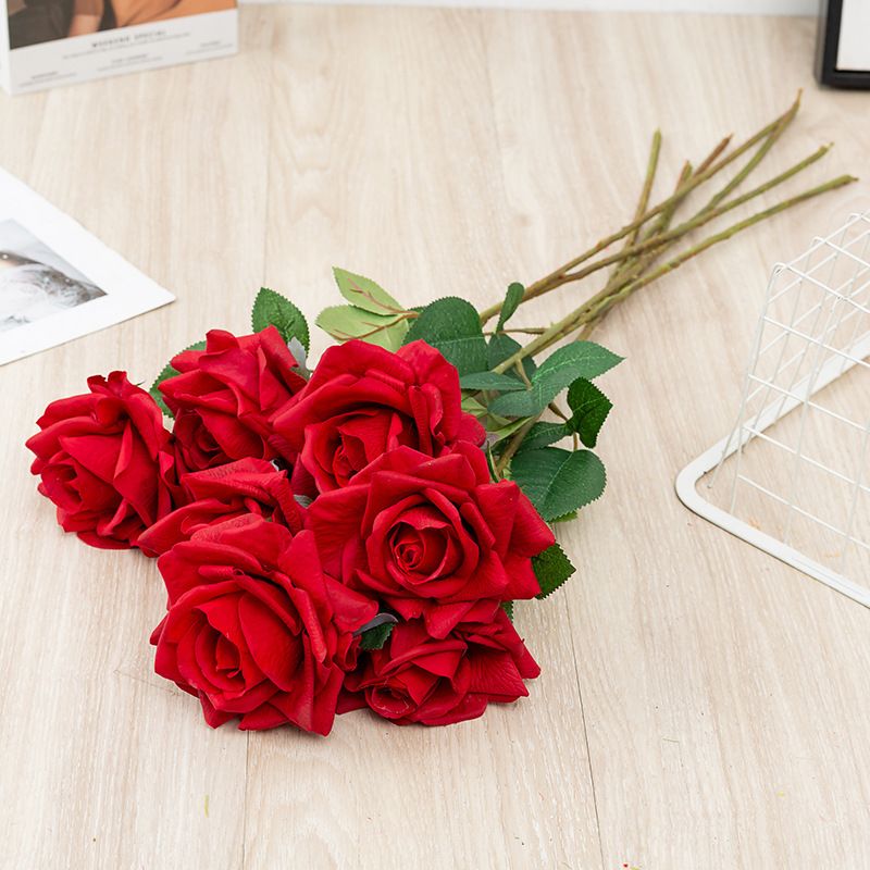 Simulation Flower Velvet Single Rose Home Wedding Decoration Holding Flowers