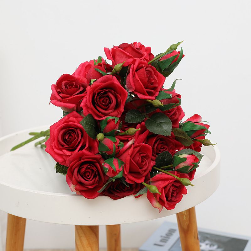 Simulation Flower Moisturizing Rose Wedding Bouquet Opening Flower Basket