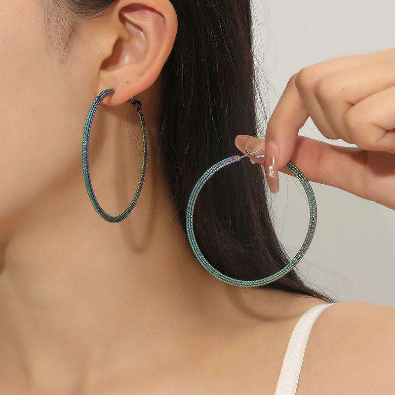 Kreative Große Kreis Farbe Einfache Ohrringe