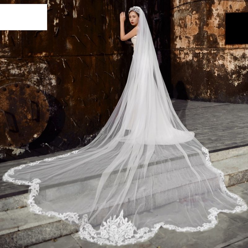 Fashion Wedding Veil High-grade Lace Mopping Soft Yarn Long Veil