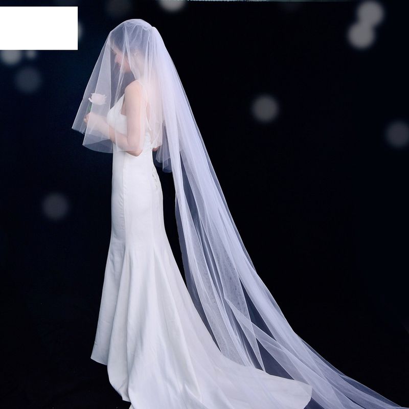 Fashion Simple Yarn Wedding Veil Long Three-layer Veil