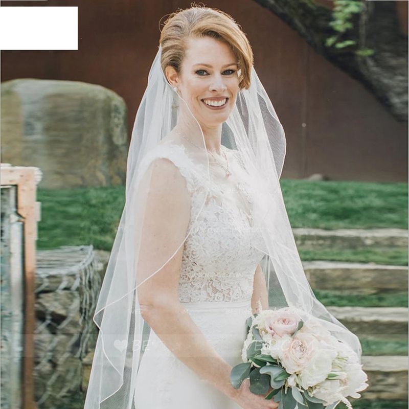 Fashion Bridal Overlock Veil Simple Wedding Veil