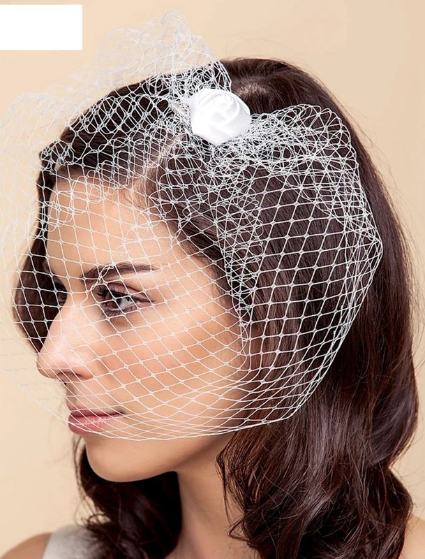 Fashion Simple Bride Retro Flower Short Hair Accessories Veil