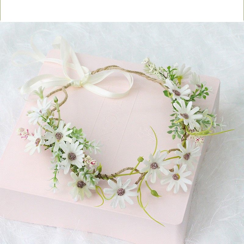 Fashion Wreath Headwear Hand-woven Fabric Small Daisy Flower Rattan Corolla