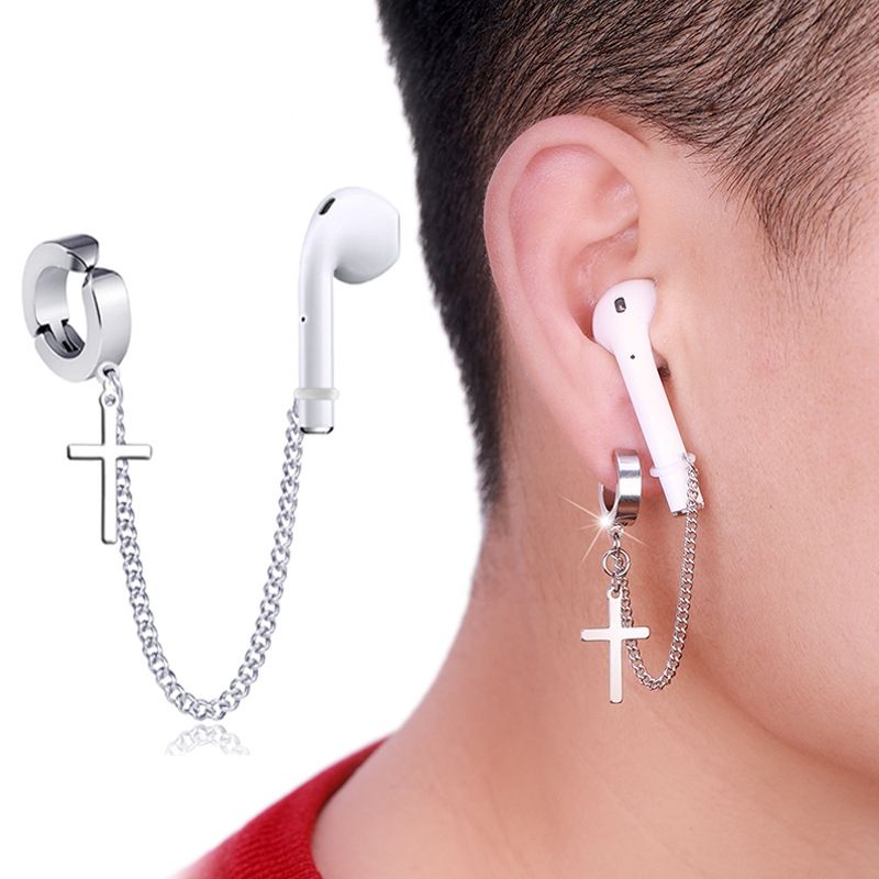 Headphones Anti-lost Earrings Titanium Steel Ear Holes Ear Clip Single