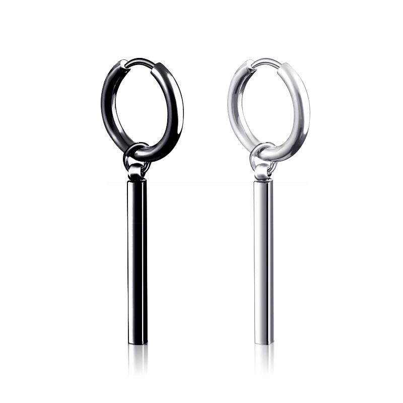Titanium Steel Earrings Men's Long Tassel Chain Earrings Single