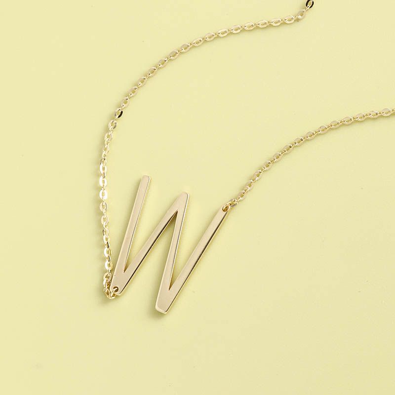 Light Luxury Simple Capital Letter W Sterling Silver S925 Necklace