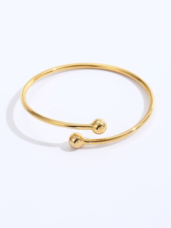 Simple Mode De Cuivre Électrolytique 18k Golden Open-fin Brillant Bracelet