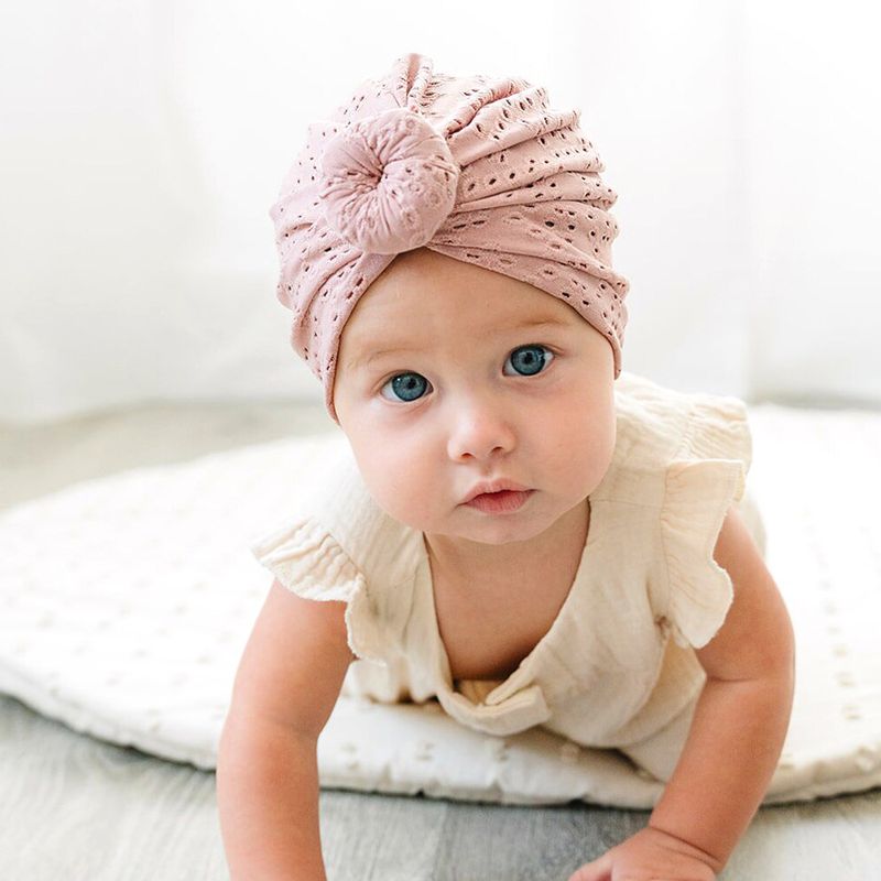 Lindo Sombrero De Los Niños De Color Sólido Bebé Transpirable Sombrero De Encaje
