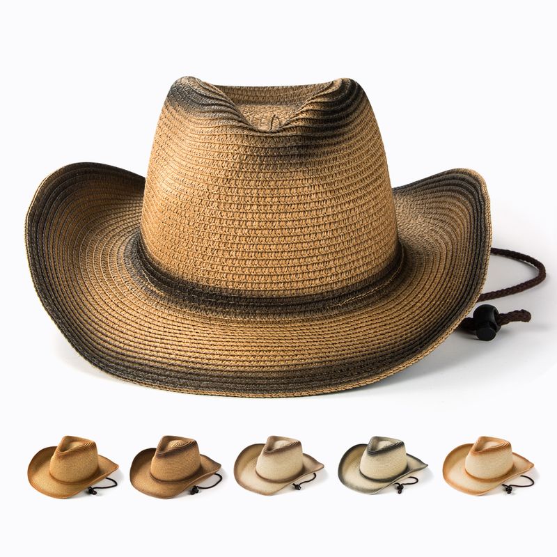 Unisex Vintage Style Geometric Crimping Straw Hat Cloche Hat