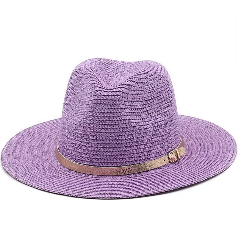 Gold Belt Decorative Straw Beach Men And Women Seaside Outdoor Sun Protection Hat