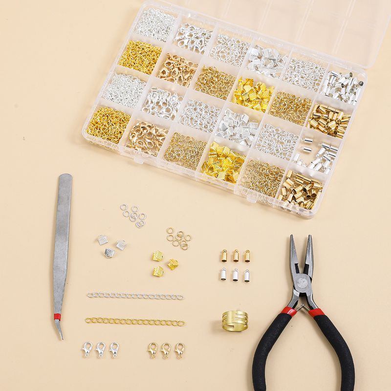 24 Grid Gold And Silver Metal Diy Material Handmade Eardrop Accessory Bag
