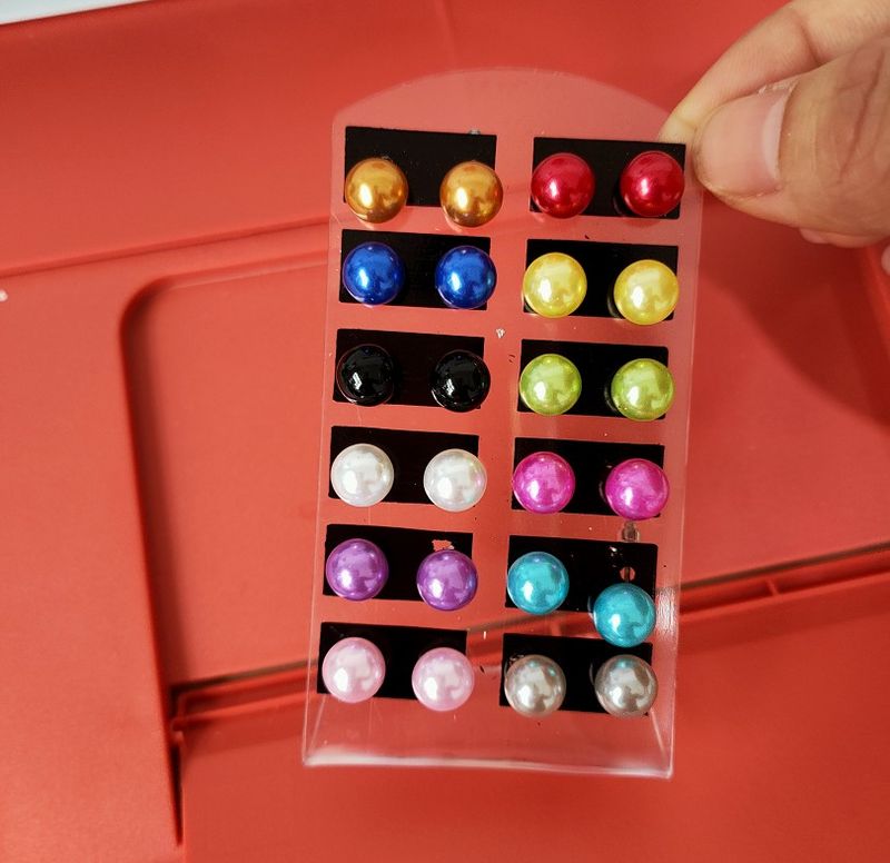 8mm Multicolor Simple Moda Pendientes De Perla Conjunto