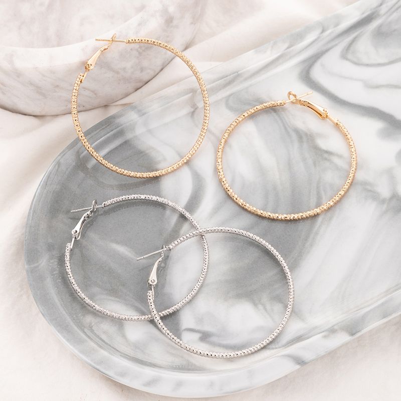 Simple Style Geometric Alloy Twist Circle Earrings Five-piece Set