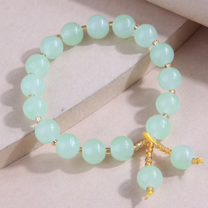 Fashion Simple Jelly Color Jade Bead Simple Bracelet