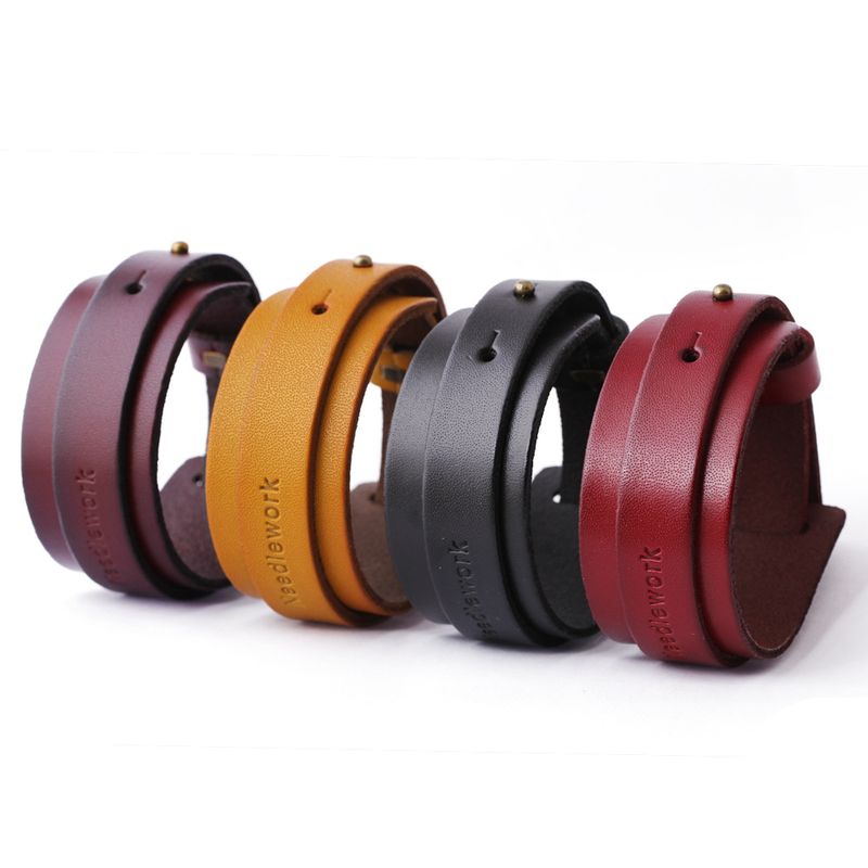 Punk Style Solid Color Men's Leather Belt Style Bracelet