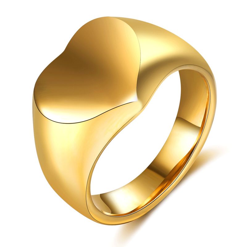 Neue Stil Glänzend Herz Form Titan Stahl Herren Ring