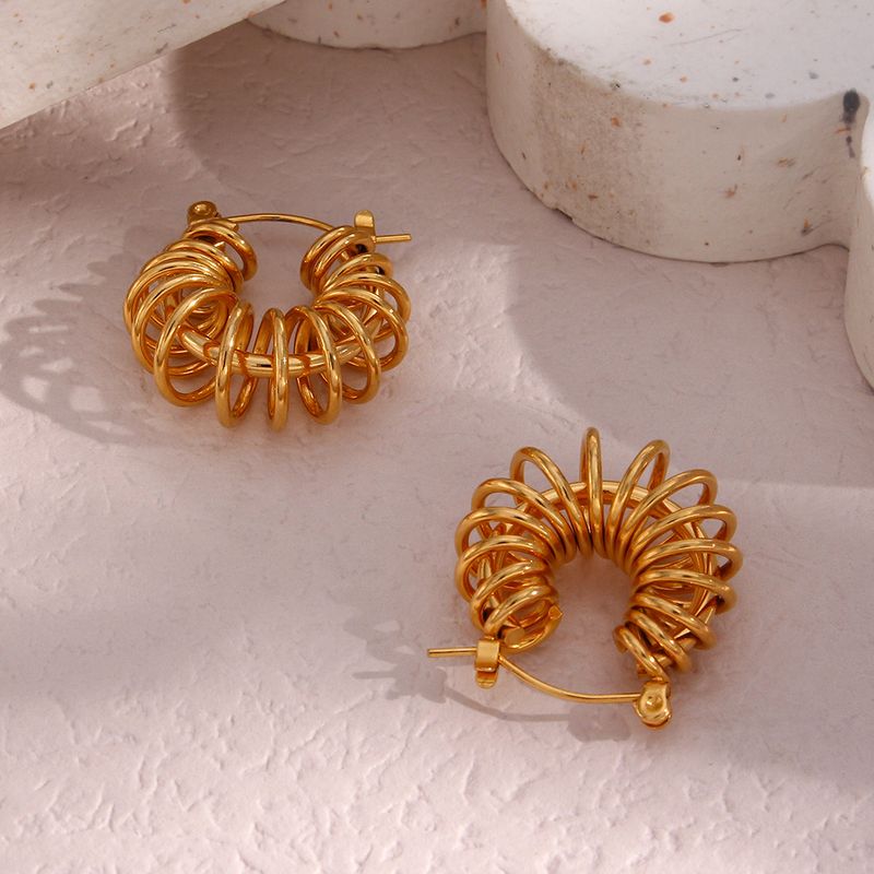 Simple Style Geometric Plating Stainless Steel No Inlaid Gold Plated Earrings