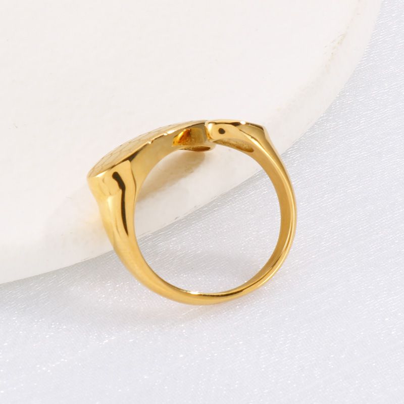 Fashion Stainless Steel Honeycomb Mesh Stainless Steel 18k Gold Plating Open Adjustable Ring