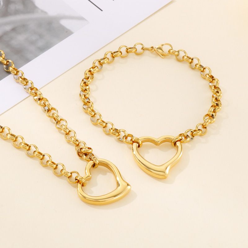 Wholesale Fashion Heart Stainless Steel Jewelry Set