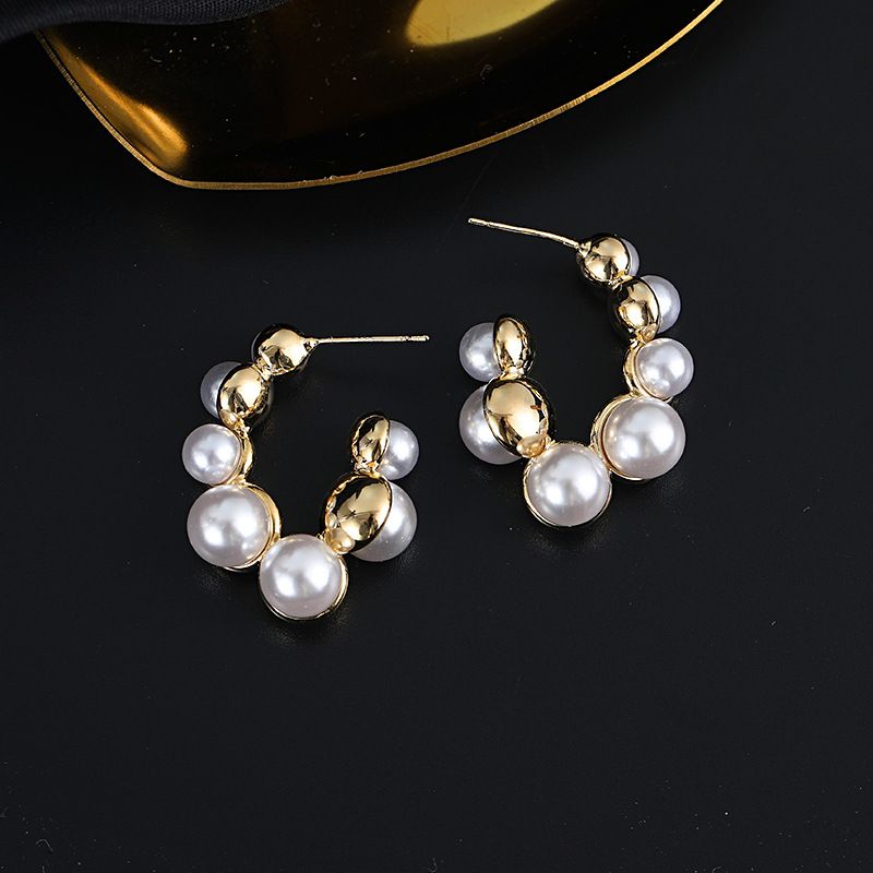 Pearl Fashion Retro 925 Silver Pin French Style Earrings